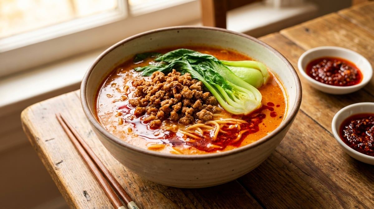 Ichiran's famous individual booth seating with bamboo dividers and red counter