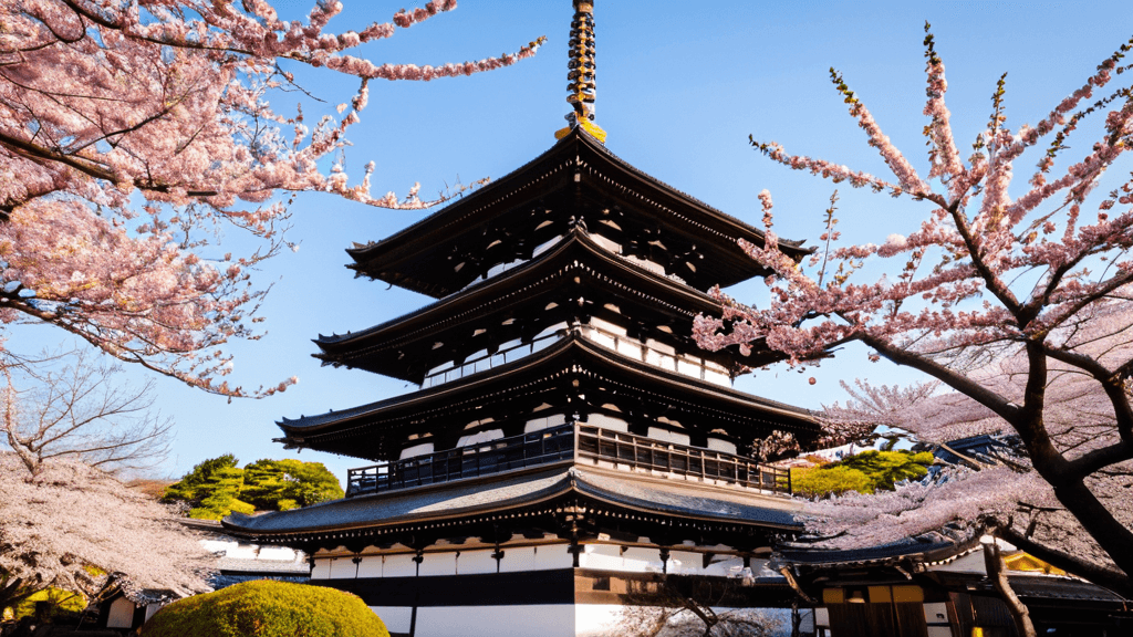 Cherry blossoms reflected in the tranquil pond at Yamada Pond Park
