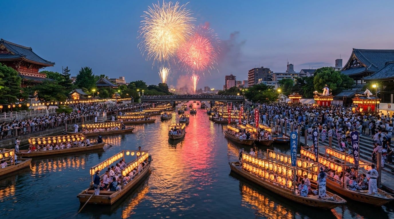 Hướng dẫn Tenjin Matsuri: Lễ hội sông và pháo hoa ngoạn mục của Osaka