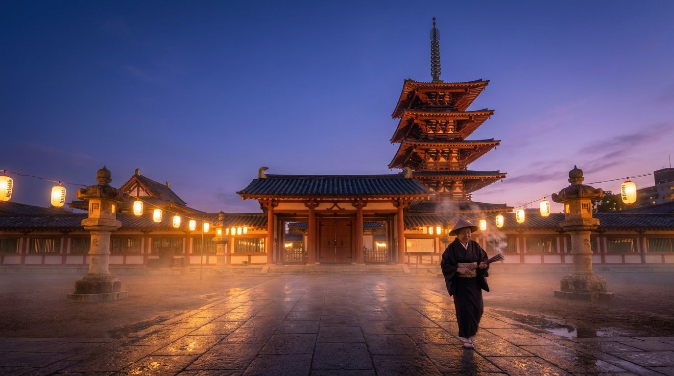 Hướng Dẫn Đi Bộ Buổi Sáng Tại Chùa Shitennoji — Khám Phá Mặt Khác Của Osaka